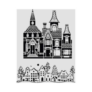 Stencil Christmas House 20x25 Stamperia