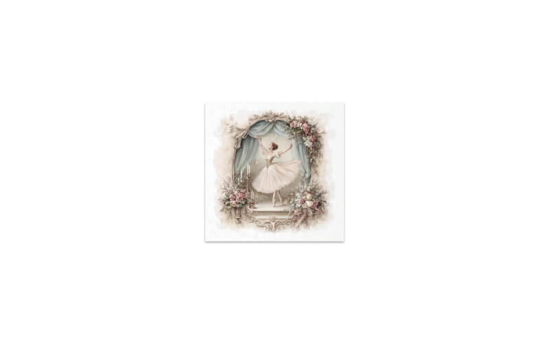Mini Rijstpapier Set Winterroos Ballet 6 Vellen Itd Collection