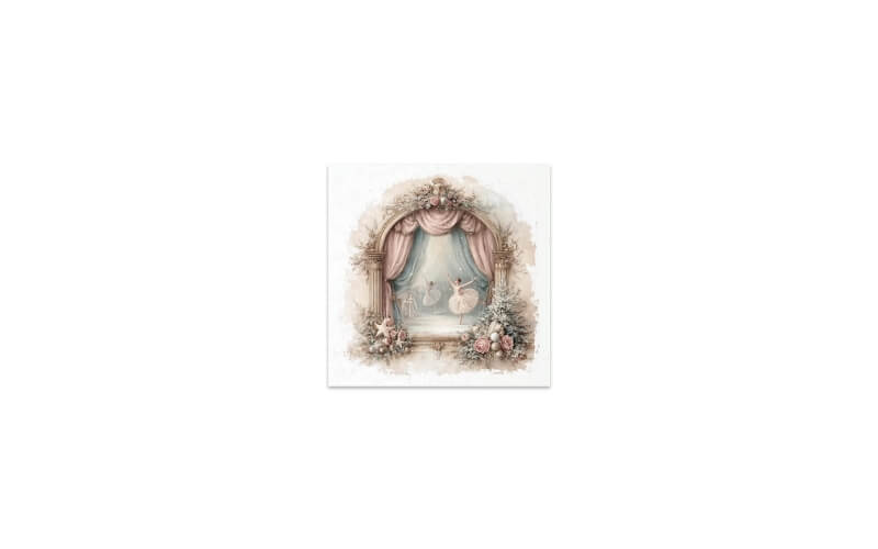 Mini Rijstpapier Set Winterroos Ballet 6 Vellen Itd Collection