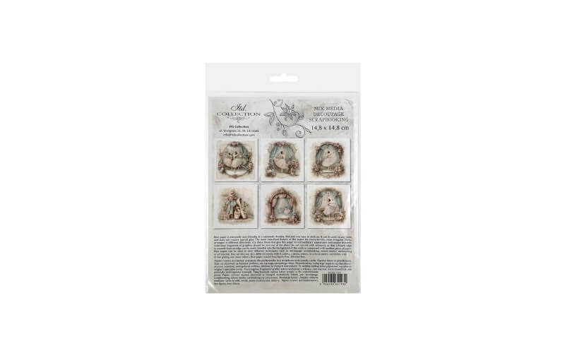 Mini Rijstpapier Set Winterroos Ballet 6 Vellen Itd Collection