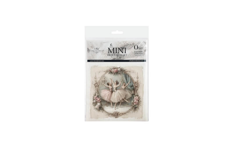 Mini Rijstpapier Set Winterroos Ballet 6 Vellen Itd Collection