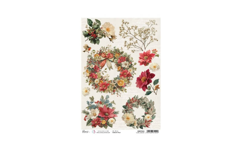 Rijstpapier A4 Floral Wreaths Ciao Bella